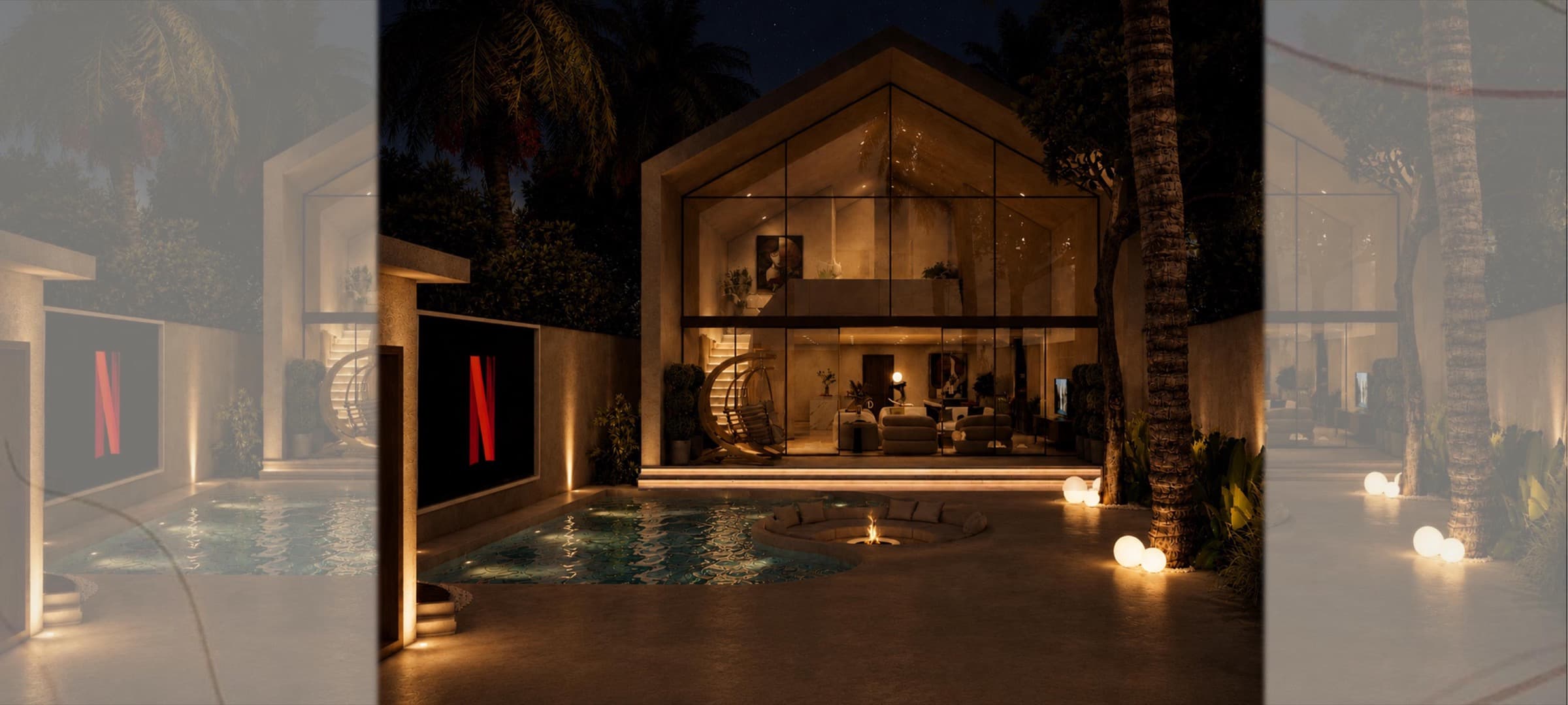 Villa Saligao at night